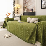 Sofa Cover Blanket Throw with Tassels, Decorative Furniture Protector for Dogs/Pets