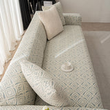 3D Jacquard Geometric Sofa Cover, High Stretch Soft Polar Fleece Slipcover for Couch