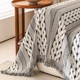 Sofa Cover Blanket Throw with Tassels, Decorative Furniture Protector for Dogs/Pets