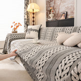 Sofa Cover Blanket Throw with Tassels, Decorative Furniture Protector for Dogs/Pets