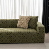 3D Jacquard Geometric Sofa Cover, High Stretch Soft Polar Fleece Slipcover for Couch