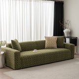 3D Jacquard Geometric Sofa Cover, High Stretch Soft Polar Fleece Slipcover for Couch