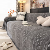 Sofa Cover Blanket Throw with Tassels, Decorative Furniture Protector for Dogs/Pets