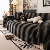 Faux Fur Sofa Cover Washable Furniture Protector for Sectional Warm & Fuzzy Slipcover