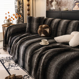 Faux Fur Sofa Cover Washable Furniture Protector for Sectional Warm & Fuzzy Slipcover