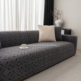 3D Jacquard Geometric Sofa Cover, High Stretch Soft Polar Fleece Slipcover for Couch