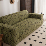 Plush Fleece Stretch Sofa Cover, Super Soft Textured Geometric Couch Slipcover