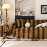 Faux Fur Sofa Cover Washable Furniture Protector for Sectional Warm & Fuzzy Slipcover