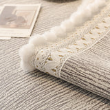 Soft Chenille Sectional Sofa Cover with Pom Pom Trim – Non-Slip Couch Protector
