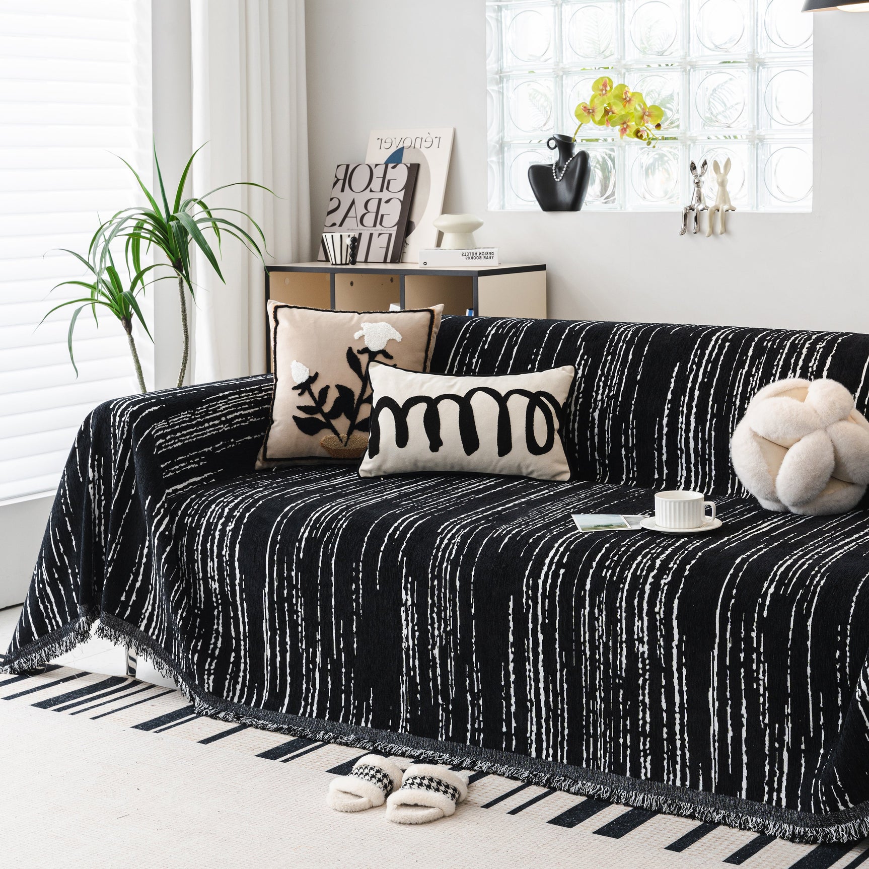 Slip Covers for Sofas, Sofa Throw Cover Soft Chenille Sofa Bed Cover, L Shaped Sectional Couch Covers