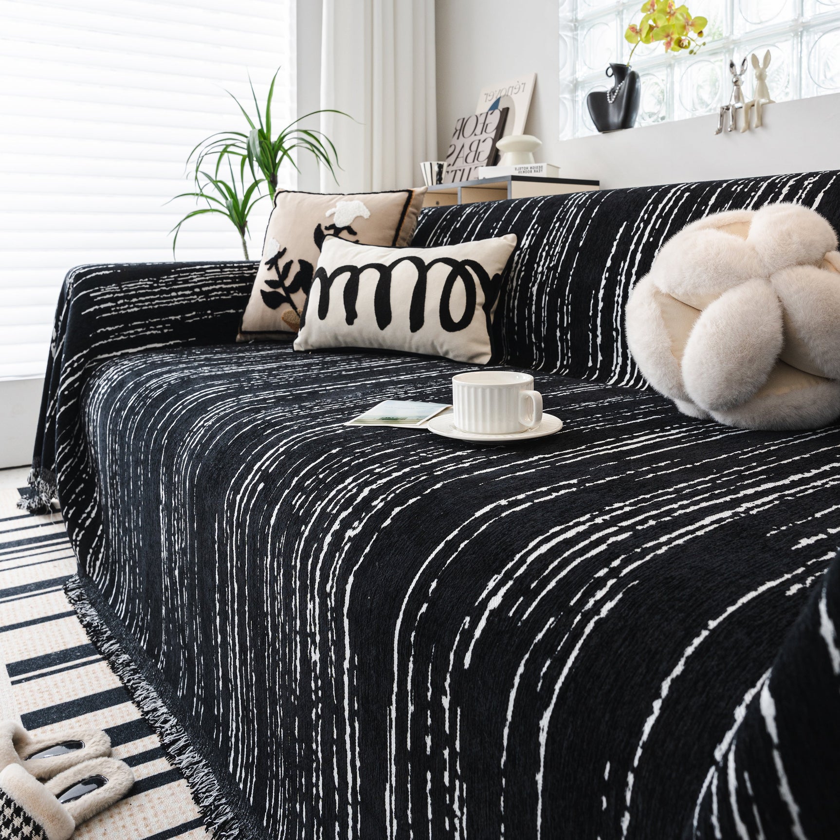 Slip Covers for Sofas, Sofa Throw Cover Soft Chenille Sofa Bed Cover, L Shaped Sectional Couch Covers