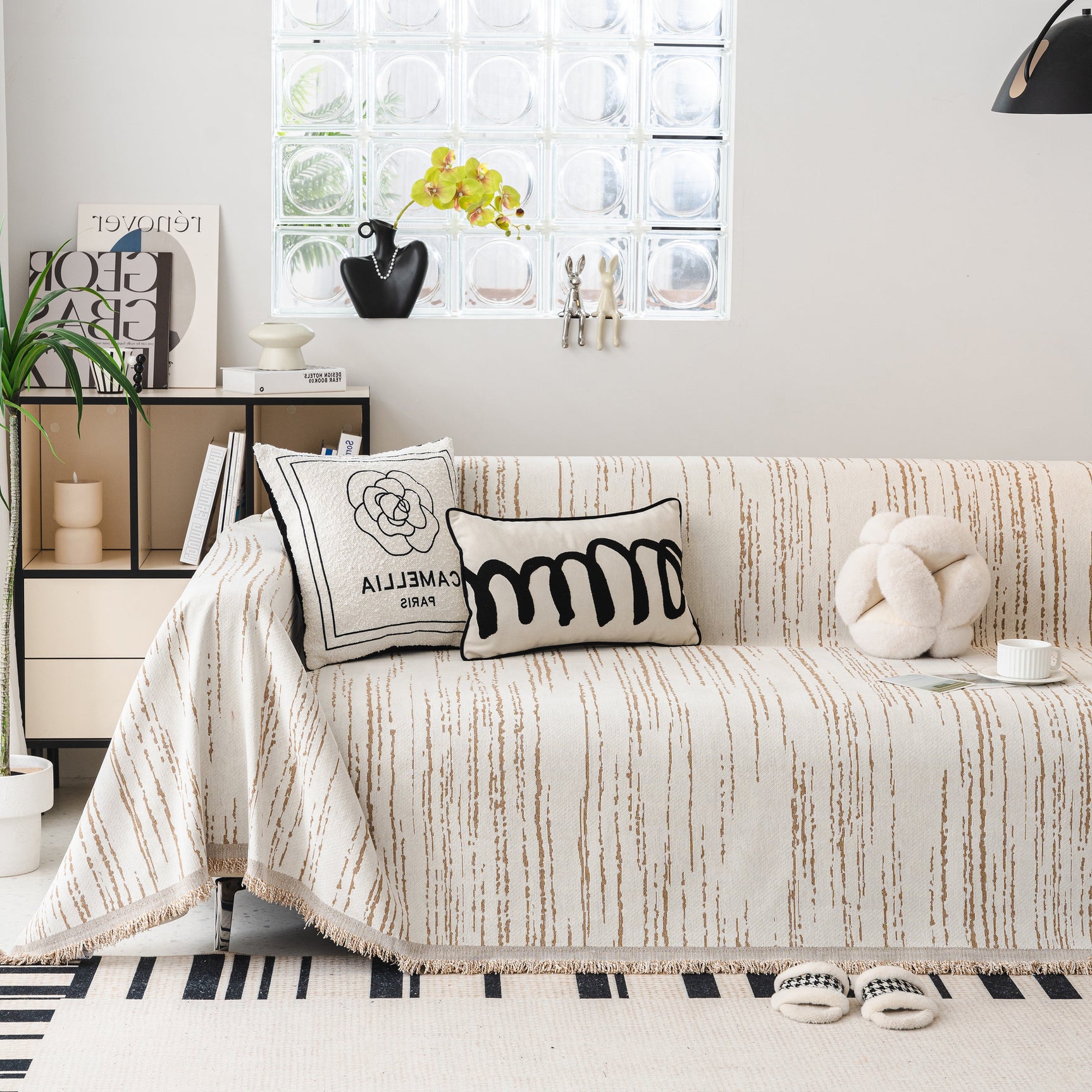 Slip Covers for Sofas, Sofa Throw Cover Soft Chenille Sofa Bed Cover, L Shaped Sectional Couch Covers