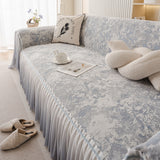 French Chic Style Ruffle Rose Cover Throw for Sofas, Decorative Sectional Covers