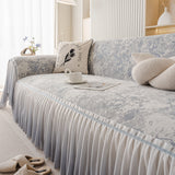 French Chic Style Ruffle Rose Cover Throw for Sofas, Decorative Sectional Covers