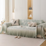 French Chic Style Ruffle Rose Cover Throw for Sofas, Decorative Sectional Covers