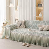 French Chic Style Ruffle Rose Cover Throw for Sofas, Decorative Sectional Covers