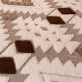 Bohemian Tufted Sofa Cover, Soft Sherpa Fleece Throw Blanket with 3D Aztec Geometric