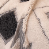 Bohemian Tufted Sofa Cover, Soft Sherpa Fleece Throw Blanket with 3D Aztec Geometric