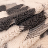 Bohemian Tufted Sofa Cover, Soft Sherpa Fleece Throw Blanket with 3D Aztec Geometric