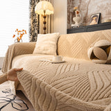 Plush Fleece Washable Sofa Throw Blanket, Soft & Cozy Furniture Protector for Couch