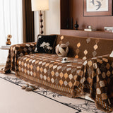 Boho Geometric Sofa Slipcovers Chenille Scratch Resistant Couch Protective Covers