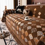 Boho Geometric Sofa Slipcovers Chenille Scratch Resistant Couch Protective Covers