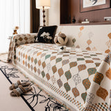 Boho Geometric Sofa Slipcovers Chenille Scratch Resistant Couch Protective Covers