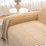 Boho 3D Geometric Throw Blanket for Couch, Luxurious Velvety Plush Fleece Sofa Cover