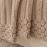 Boho 3D Geometric Throw Blanket for Couch, Luxurious Velvety Plush Fleece Sofa Cover