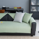 Geometric Textured Couch Slipcover Protector Non-Slip Ice Silk Sofa Cover for Couch