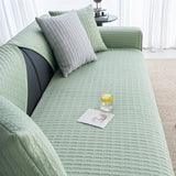 Geometric Textured Couch Slipcover Protector Non-Slip Ice Silk Sofa Cover for Couch