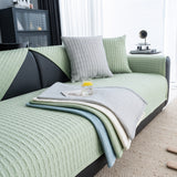 Geometric Textured Couch Slipcover Protector Non-Slip Ice Silk Sofa Cover for Couch