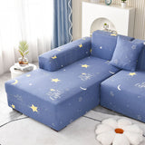 Boho Printed Sofa Slipcover, Stretch Furniture Protector for Sectional L-Shaped Sofa