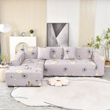 Boho Printed Sofa Slipcover, Stretch Furniture Protector for Sectional L-Shaped Sofa