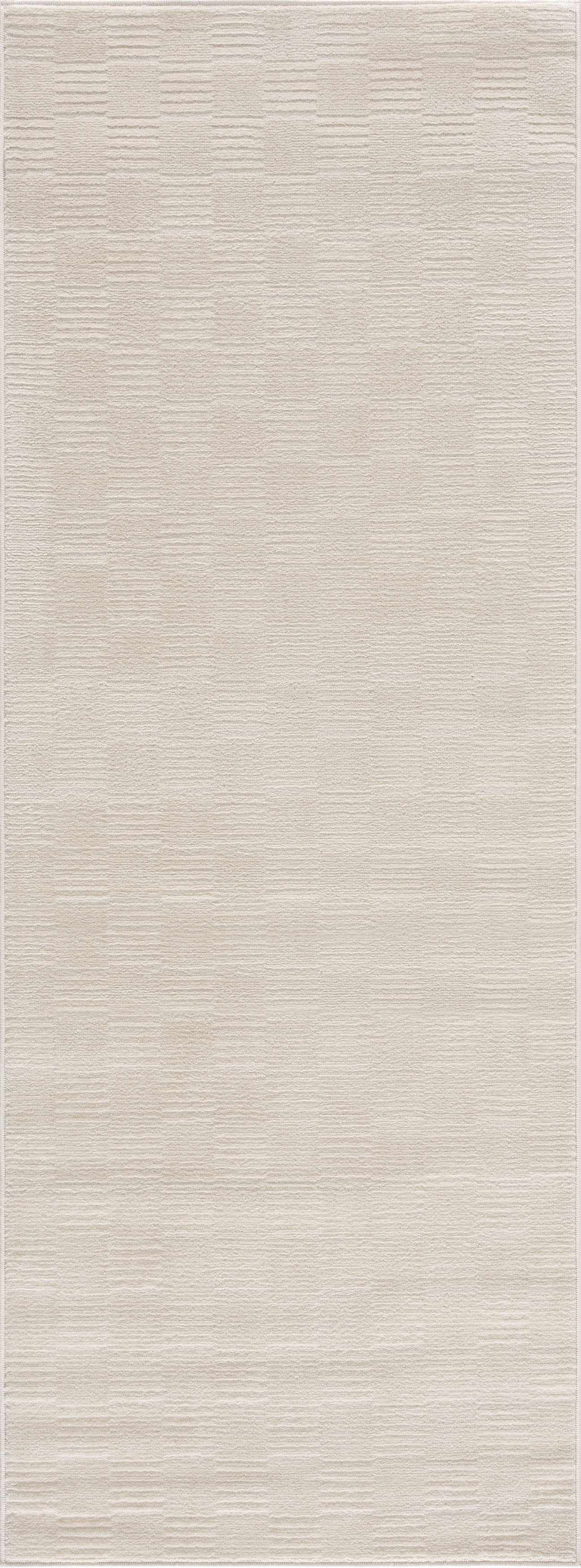 Kazuma Cream Checkered Washable Area Rug