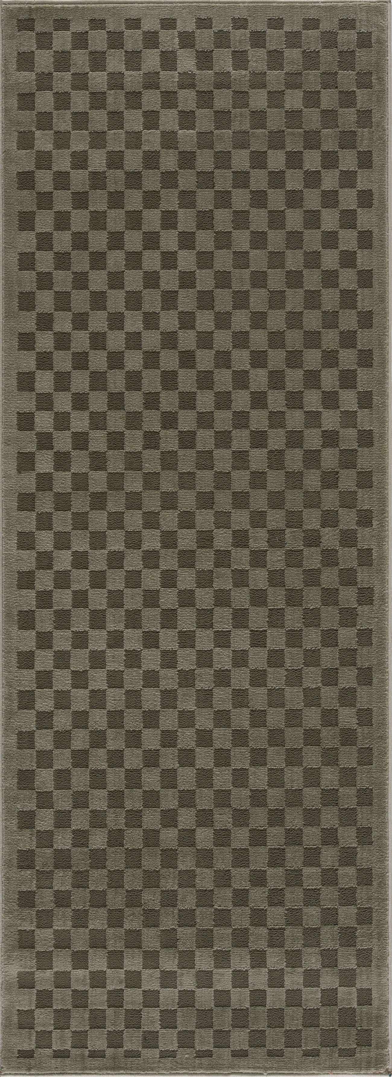 Gaiwan Olive Green Washable Area Rug