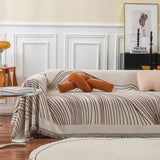 Chenille Striped Sofa Throw Blanket, Furniture Throw Covers Living Room Couch Cover