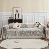 Chenille Striped Sofa Throw Blanket, Furniture Throw Covers Living Room Couch Cover