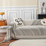 Chenille Striped Sofa Throw Blanket, Furniture Throw Covers Living Room Couch Cover