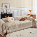 Chenille Striped Sofa Throw Blanket, Furniture Throw Covers Living Room Couch Cover