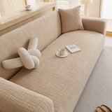 Embossed Lines Couch Covers Stretchable Non-Slip & Washable Sofa Slipcovers