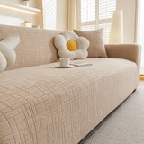 Embossed Lines Couch Covers Stretchable Non-Slip & Washable Sofa Slipcovers