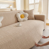 Embossed Lines Couch Covers Stretchable Non-Slip & Washable Sofa Slipcovers