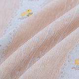 Daisy Striped Sofa Cover with Sheer Ruffle Skirt, Floral Soft Slipcover Blanket