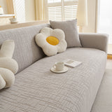Embossed Lines Couch Covers Stretchable Non-Slip & Washable Sofa Slipcovers
