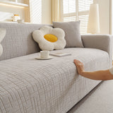 Embossed Lines Couch Covers Stretchable Non-Slip & Washable Sofa Slipcovers