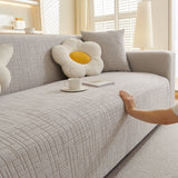 Embossed Lines Couch Covers Stretchable Non-Slip & Washable Sofa Slipcovers