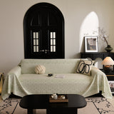 Sofa Cover Throw with Subtle Textured Stripes Lightweight Smooth Couch Slipcover