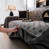 Chenille Jacquard Sofa Throw Cover Blanket, Luxury Thick Woven Couch Cover for Sofa