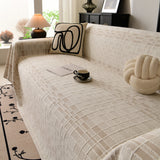 Sofa Cover Throw with Subtle Textured Stripes Lightweight Smooth Couch Slipcover